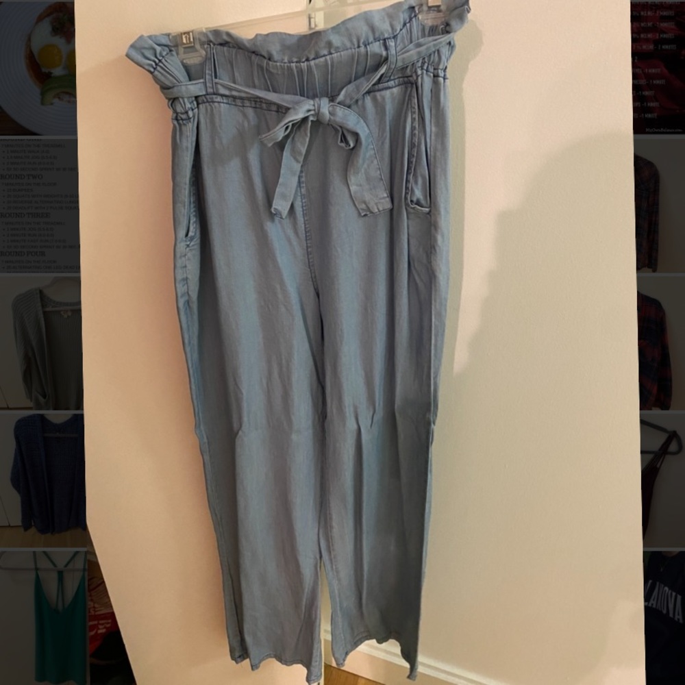 Paper bag Wide Leg Pants